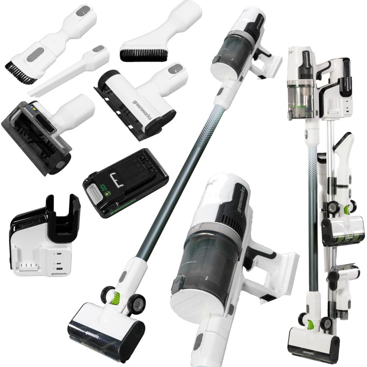 GREENWORKS GD24SVK4D Odkurzacz bezprzewodowy 24V 4Ah + ładowarka, akcesoria