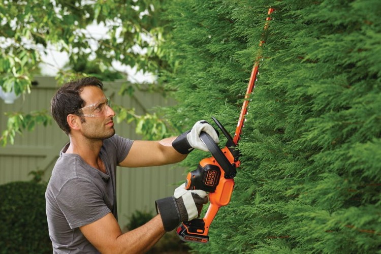 zastosowanie akumulatorowych nożyc do żywopłotu  BLACK DECKER GTC18502