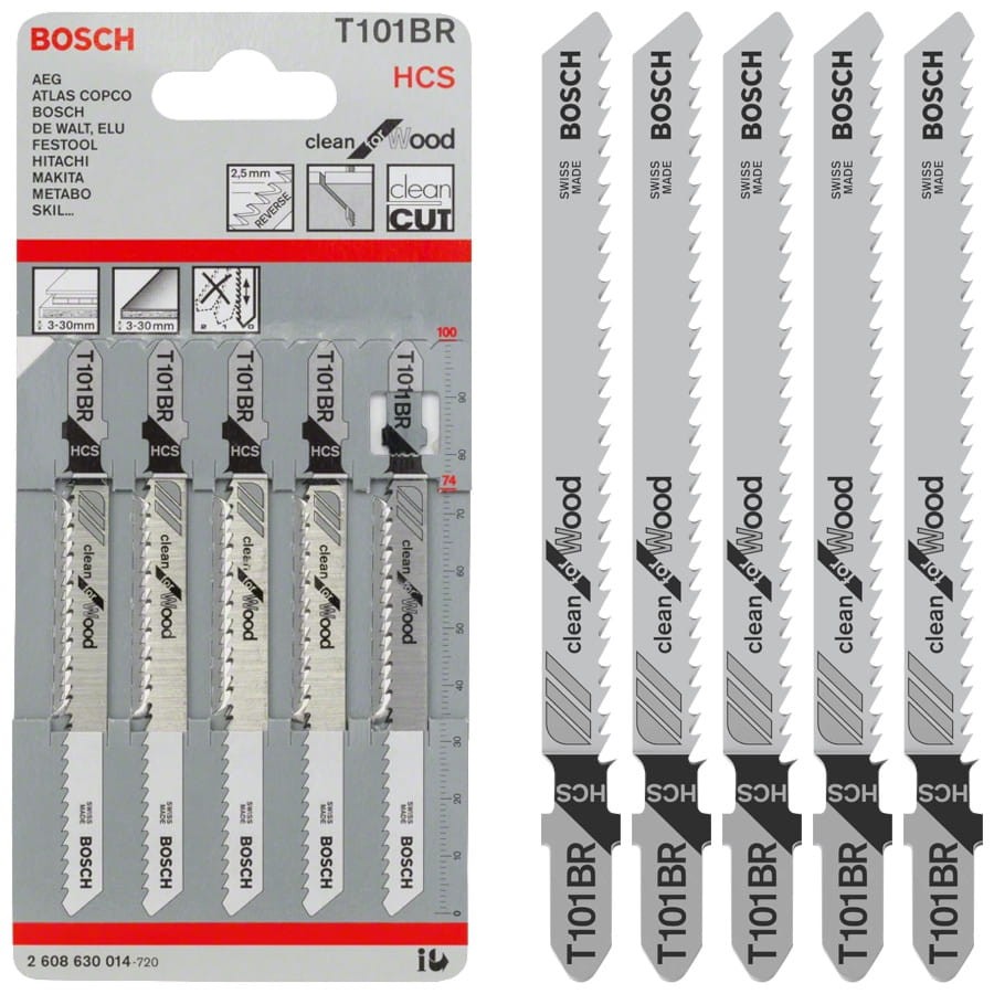 BOSCH Zestaw brzeszczotów do wyrzynarek HCS 100mm T 101 BR 5szt.