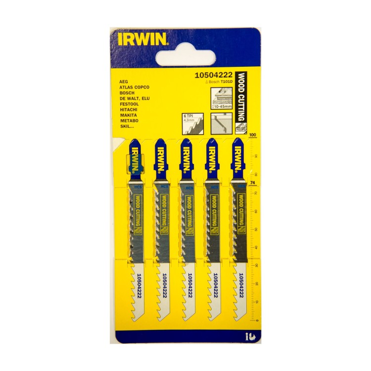 Zestaw brzeszczotów do drewna 5szt T101D IRWIN 10504222