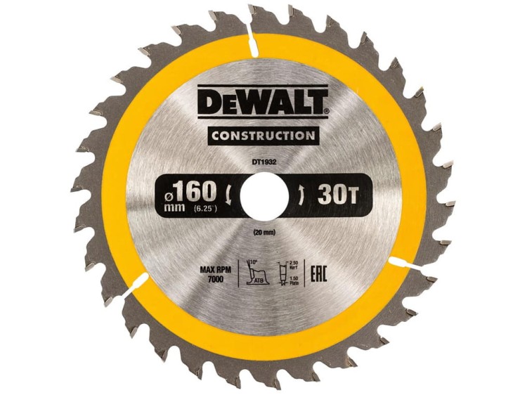 DEWALT tarcza do drewna 160 x 20 mm 30T