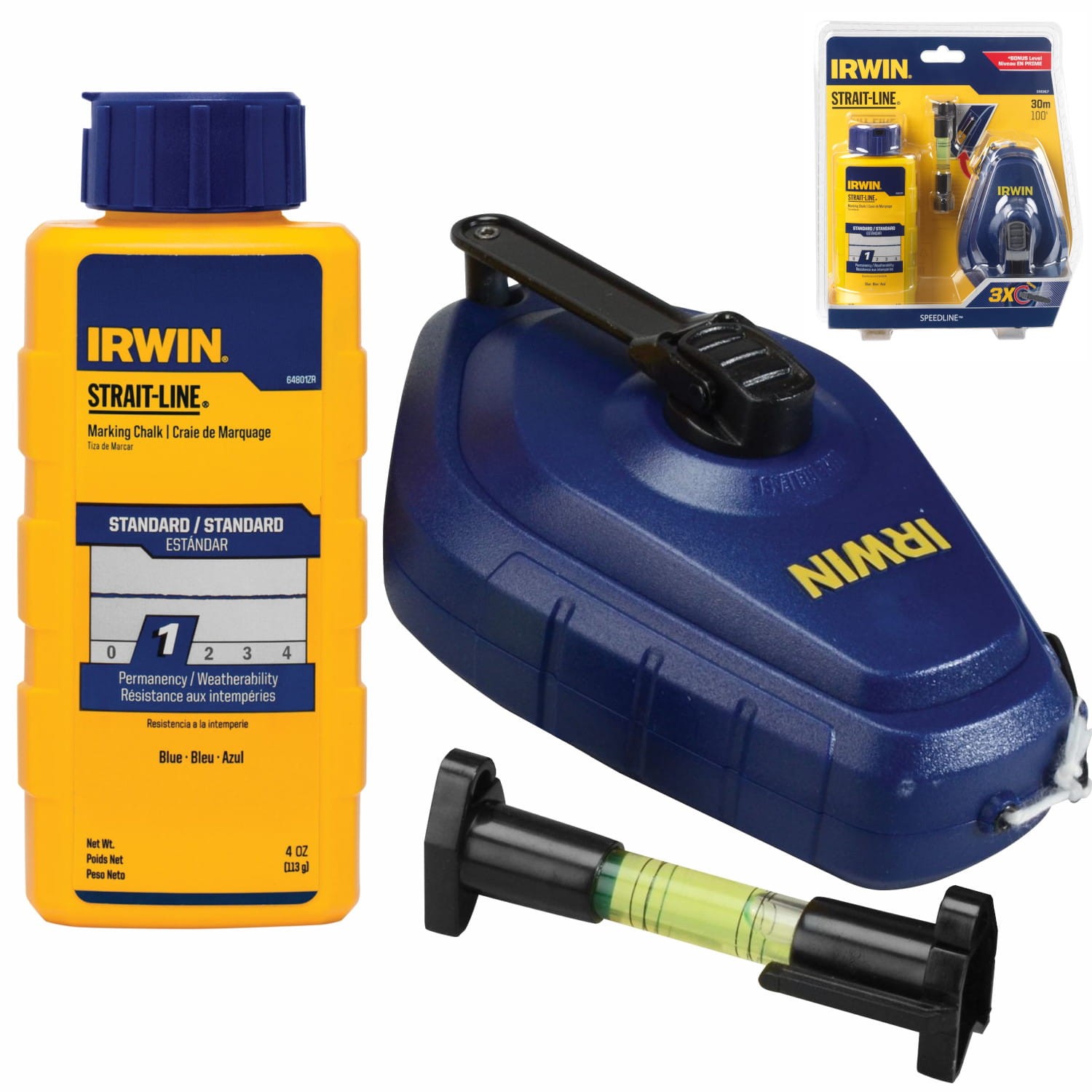 IRWIN 64494LP Zestaw sznur traserski 30m + kreda libelka