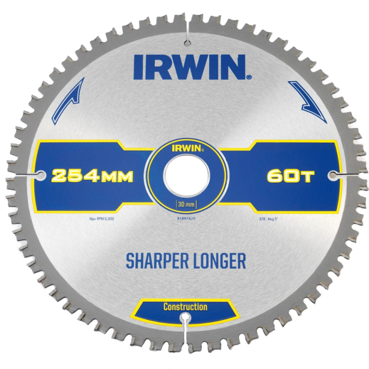 IRWIN 1897429 Tarcza do drewna 254mm x 30 x 60z Construction