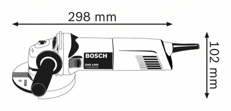 Bosch GWS 1400 szlifierka kątowa 125mm  wymiary
