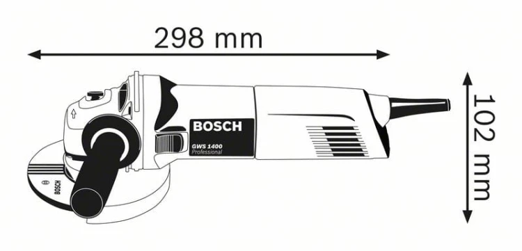 Bosch GWS 1400 szlifierka kątowa 125mm  wymiary