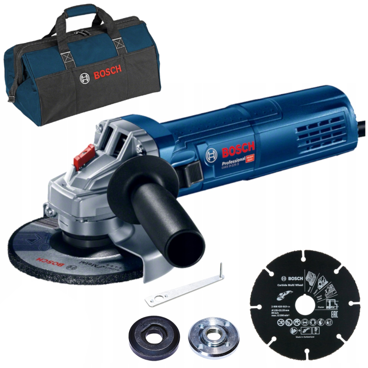 BOSCH GWS 9-125 S Szlifierka kątowa 125mm 900W + tarcza multi + torba