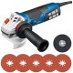 Bosch Szlifierka kątowa GWS 19-125 CIE + 5 tarcz X-lock