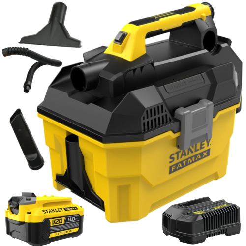 STANLEY FATMAX SFMCV002B Odkurzacz akum. V20 + SFMCB204 akumulator 4,0Ah Li-Ion 18V, V20 + SFMCB12 ładowarka 2A 18V, V20