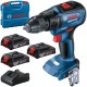 BOSCH GSR 18V-50 Wiertarko-wkrętarka 18V 3x 2.0Ah