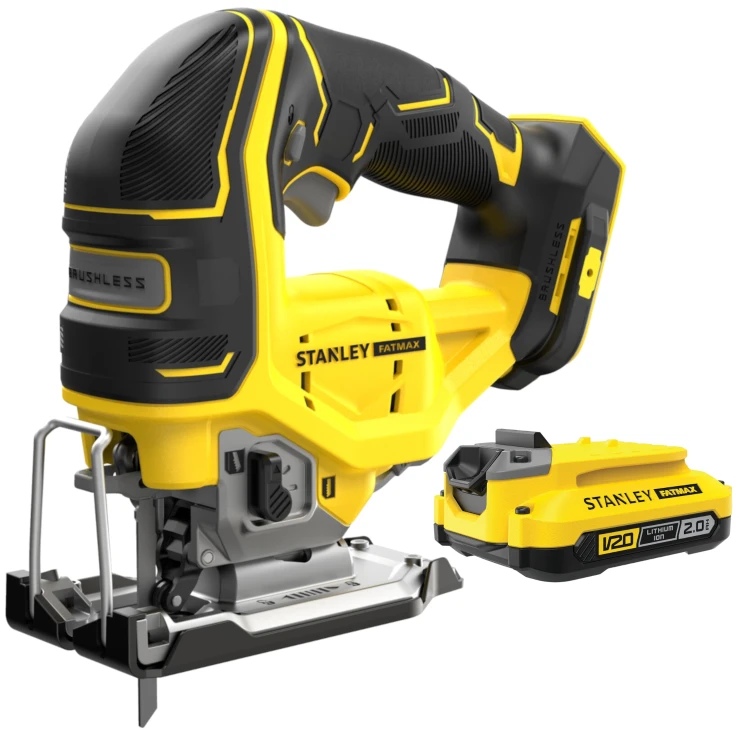STANLEY SFMCS650B Wyrzynarka bezszczotkowa FATMAX V20 + SFMCB202 akumulator 2,0Ah Li-Ion 18V, FATMAX V20