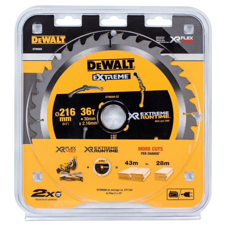 DEWALT Tarcza DT99569 do ukośnicy do drewna 216x30mm 36z FlexVolt