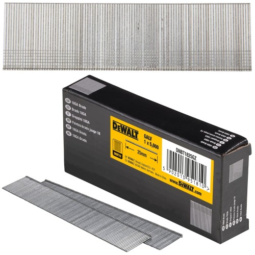 DEWALT DNBT1825GZ Gwoździe galwanizowane 1x25mm 5000szt. 90st 18GA do DCN682