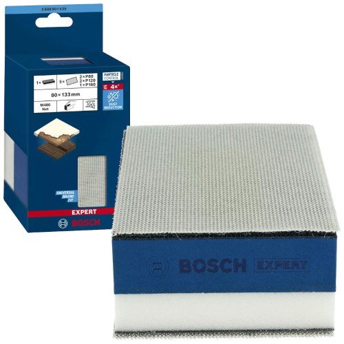 BOSCH Bloczek ścierny do drewna 3w1 P80-180 Expert