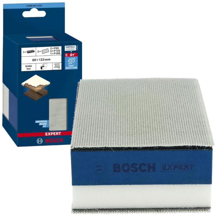 BOSCH Bloczek ścierny do drewna 3w1 P80-180 Expert