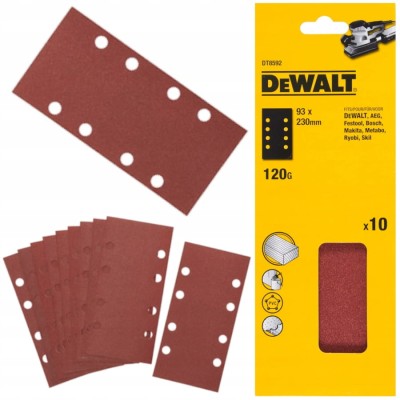 DT8592 Arkusze ścierne 115 x 230mm gr. 120 DeWALT