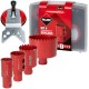 RUBI 51931 Zestaw wierteł diamentowych DryGres Premium 28/35/43/68mm 4szt. + prowadnica Multidrill