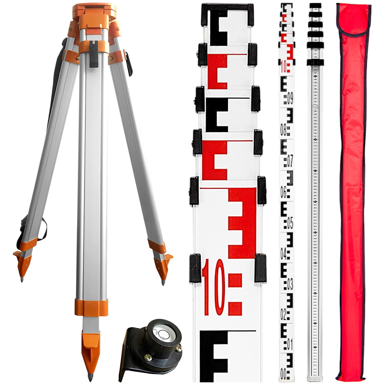 ATS-5 Statyw aluminiowy 97-165cm 5/8" do niwelatora + Łata 5m