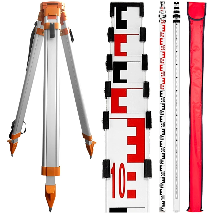 ATS-5 Statyw aluminiowy 97-165cm 5/8" do niwelatora + Łata 7m