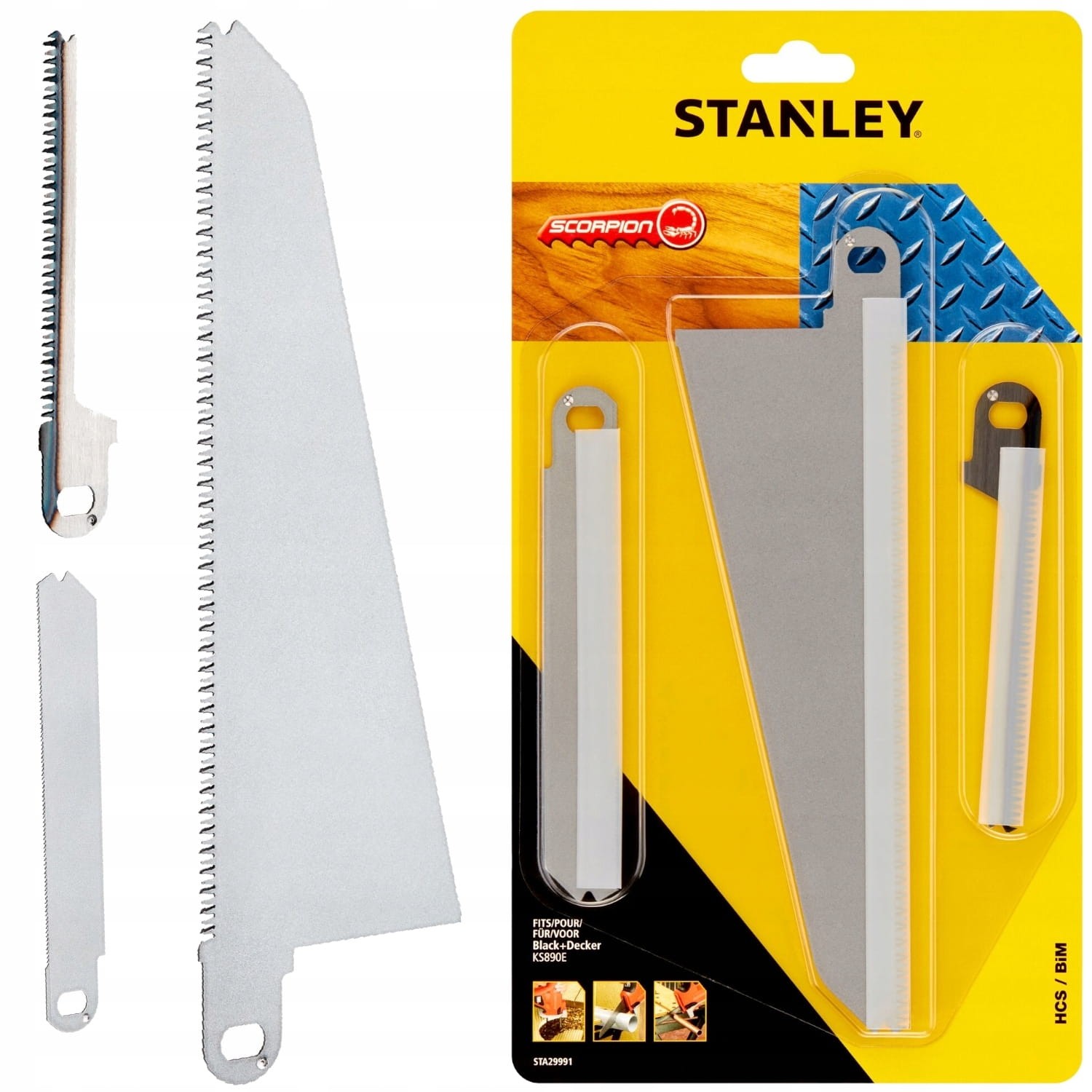 Zestaw brzeszczotów Scorpion drewno i metal 3szt. Stanley STA29991