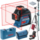 GLL 3-80 Laser krzyżowy BOSCH NIEBIESKI + Statyw W260 + Tyczka GT-320 + Uchwyt