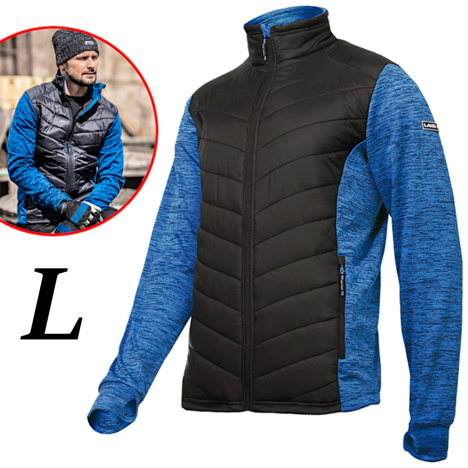 LAHTI PRO L40133 Bluza robocza pikowana ocieplana niebiesko-czarna roz. L