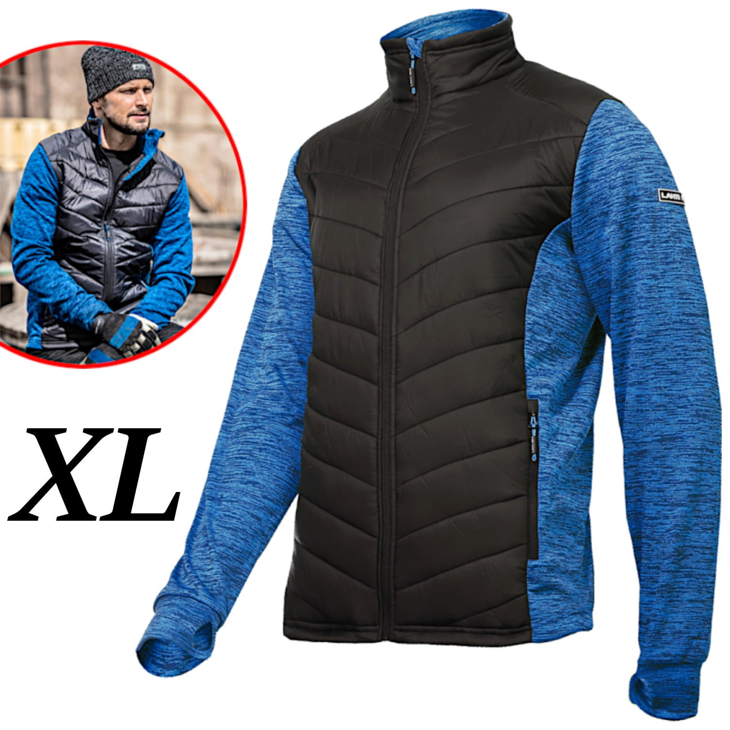 LAHTI PRO L40133 Bluza robocza pikowana ocieplana niebiesko-czarna roz. XL