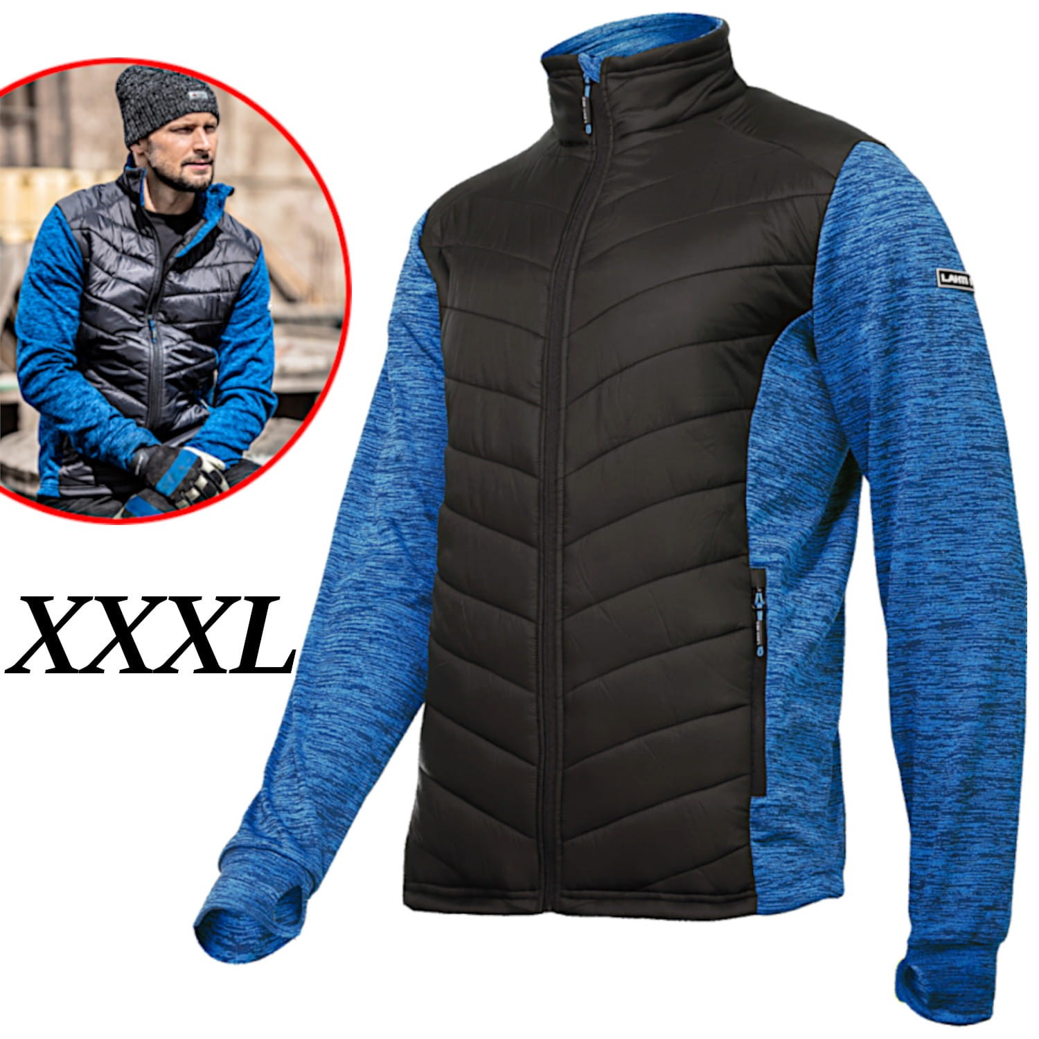 LAHTI PRO L40133 Bluza robocza pikowana ocieplana niebiesko-czarna roz. 3XL