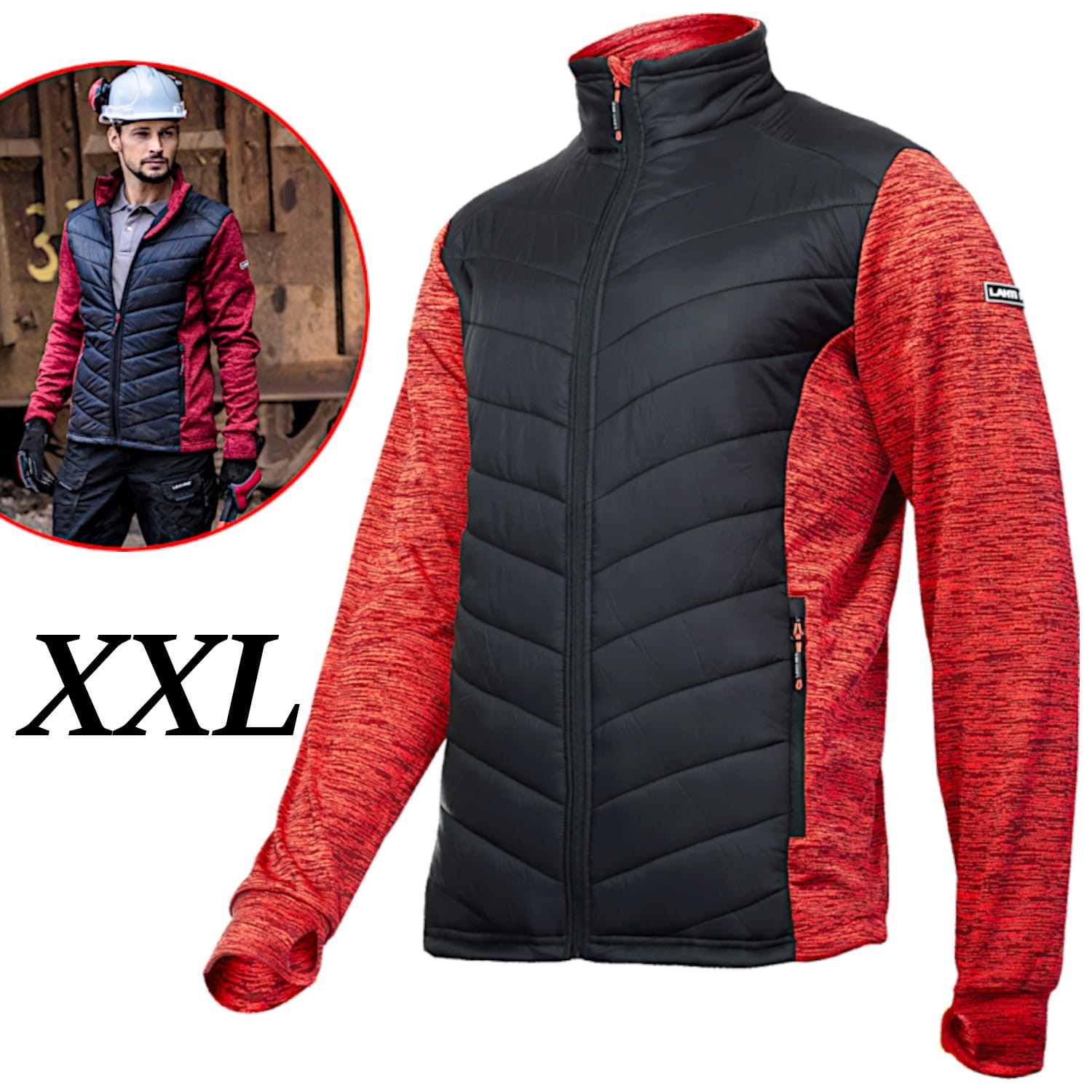 LAHTI PRO L40132 Bluza robocza ocieplana czerwono-czarna roz. 2XL