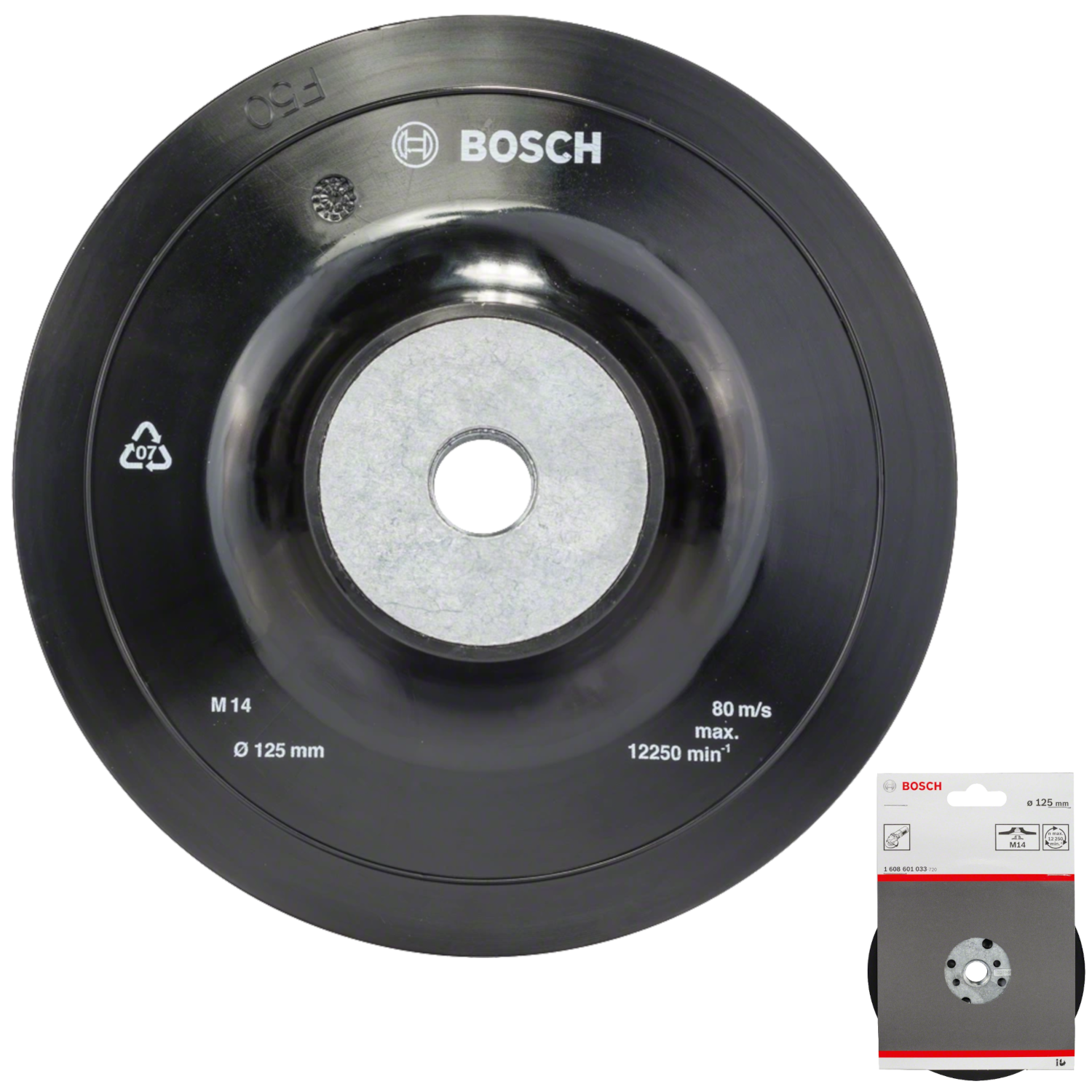 Bosch 1608601033 Miękki talerz oporowy 125mm M14 do szlifowania drobnoziarnistego
