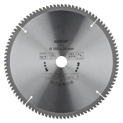 WOLFCRAFT 6544000 Tarcza do drewna z gwoździami 305 x 30 x 3,2mm 96 zębów, seria lila