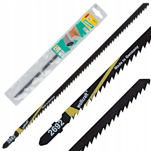 WOLFCRAFT 2692000 Brzeszczot 250mm do wyrzynarek HCS trzpień „T” do drewna i tworzyw sztucznych