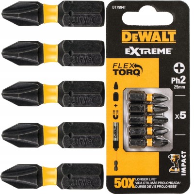 DEWALT DT7994T Końcówki wkrętarskie bity Philips Ph2 25mm 5szt.