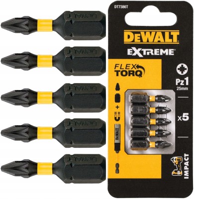 DEWALT DT7386T Końcówki wkrętarskie bity Pz1 25mm 5szt.