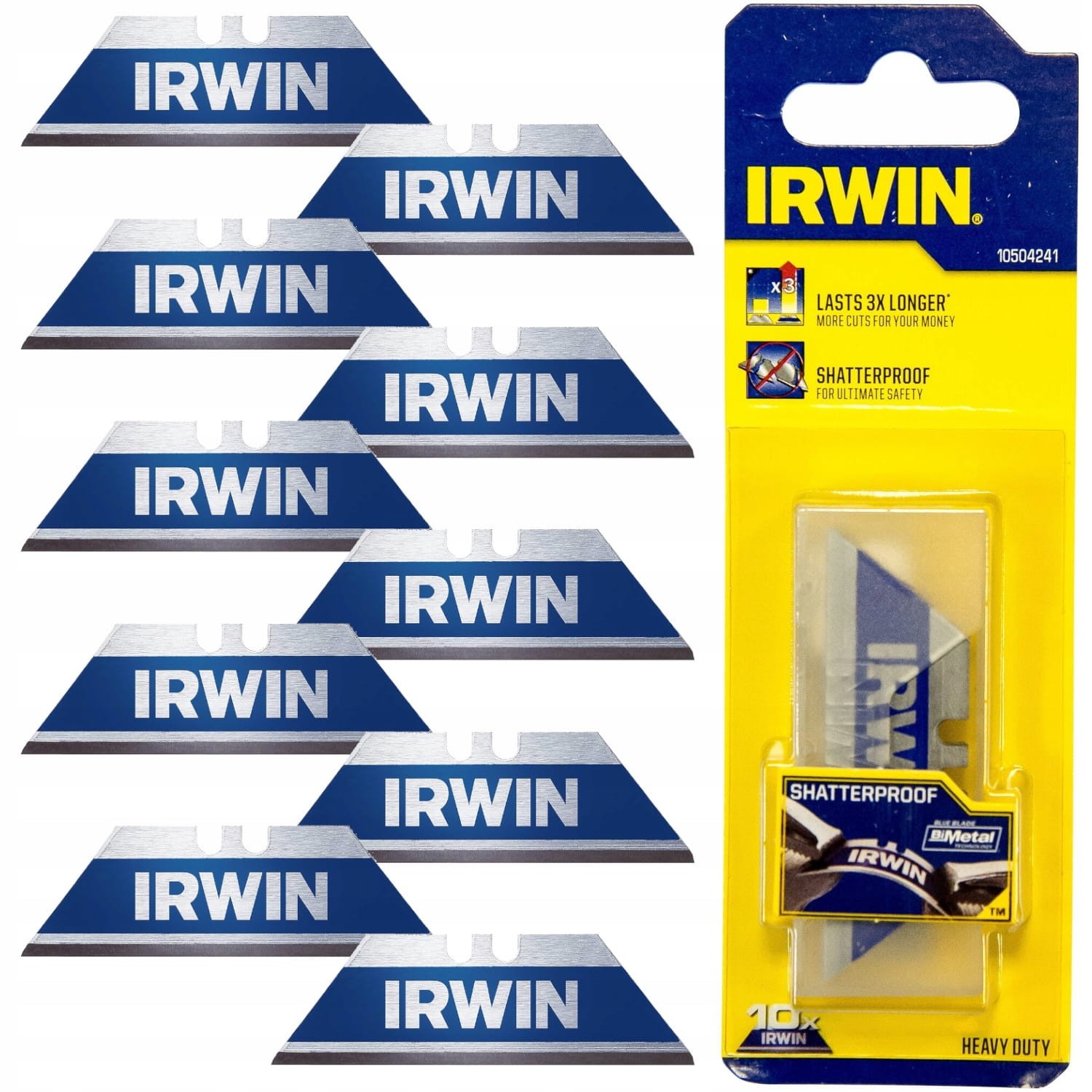 IRWIN 10504241 Bimetalowe ostrza niebieskie trapezowe 10szt.