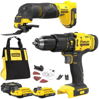 STANLEY SFMCK213D2S Wiertarko-wkrętarka SFMCD711 + Multitool SFMCE500 + 2x Akumulator 2.0Ah