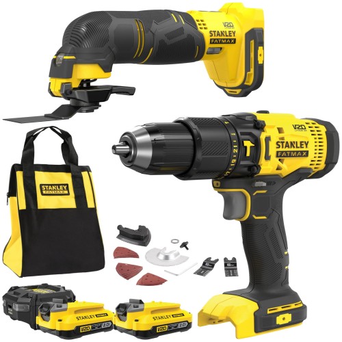 STANLEY SFMCK213D2S Wiertarko-wkrętarka SFMCD711 + Multitool SFMCE500 + 2x Akumulator 2.0Ah