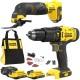 STANLEY SFMCK213D2S Wiertarko-wkrętarka SFMCD711 + Multitool SFMCE500 + 2x Akumulator 2.0Ah