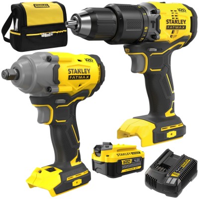 STANLEY SFMCK217M1S Wiertarko-wkrętarka SFMCD715 + Klucz udarowy SFMCF920 + Akumulator 4.0Ah