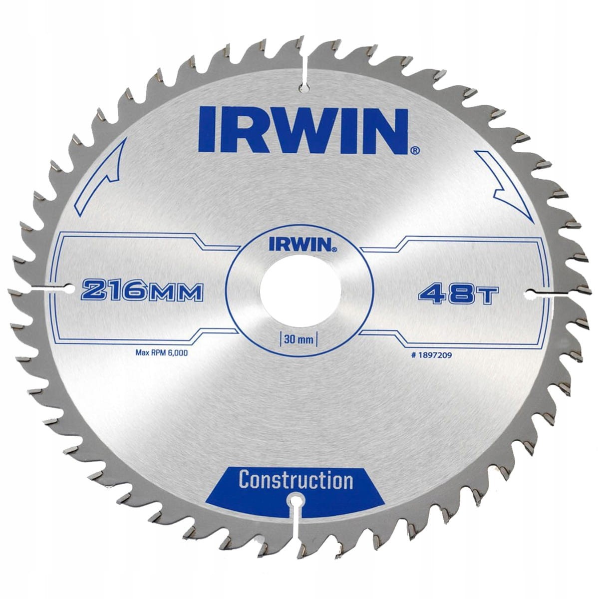 IRWIN 1897209 Tarcza tnąca do drewna Construction 216x30mm 48z