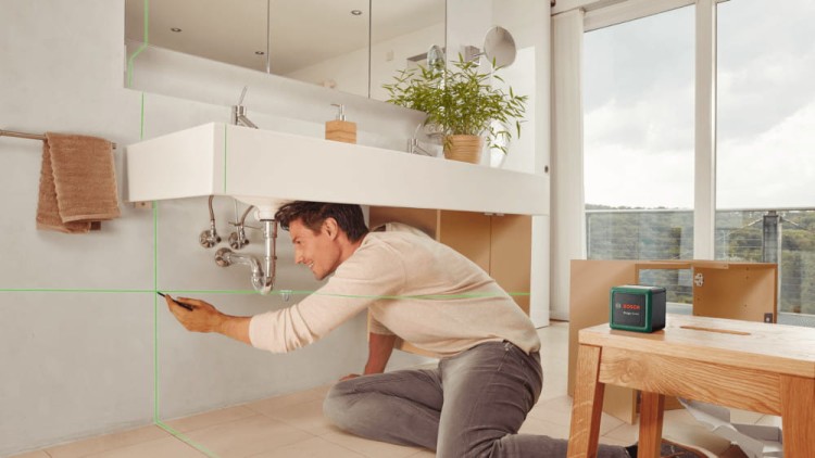Zastosowanie lasera krzyżowego zielonego Bosch Quigo Green