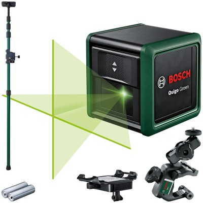BOSCH Laser krzyżowy zielony Quigo Green + Tyczka 3,2m