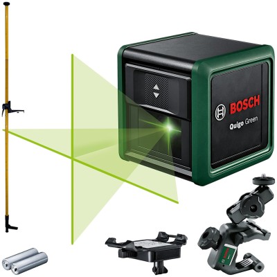BOSCH Laser krzyżowy zielony Quigo Green + Tyczka 3,6m