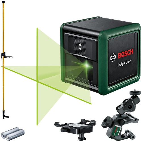 BOSCH Laser krzyżowy zielony Quigo Green + Tyczka 3,6m