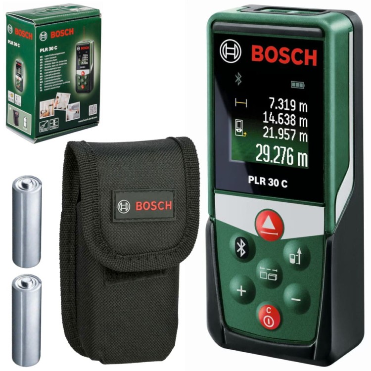 Dalmierz laserowy cyfrowy 30m PLR 30 C etui Bosch 0603672120