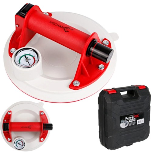 MECHANIC Przyssawka próżniowa z manometrem Powerfix White
