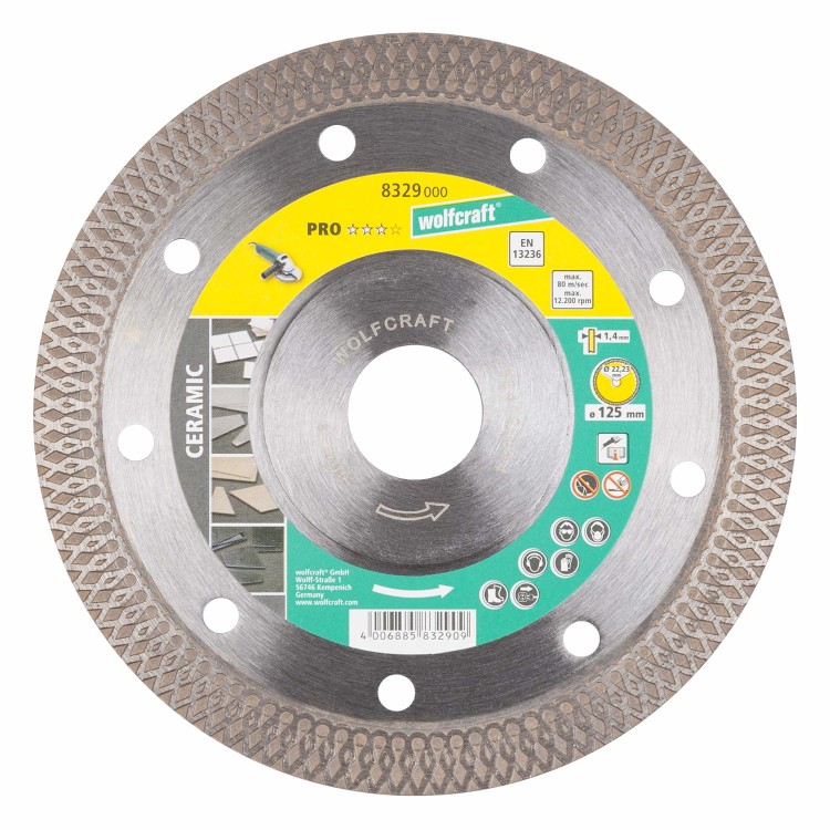 Tarcza diamentowa do płytek 125mm Pro Ceramic Turbo Wolfcraft 8329000