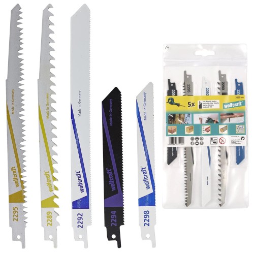 WOLFCRAFT 3599000 Brzeszczoty do pił szablastych do drewna i metalu 5szt.