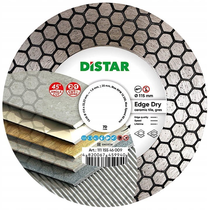 EDGE Dry tarcza diam. 115mm 1,6x25x22,23 1A1R, DISTAR