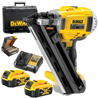 DEWALT DCN692P2 Gwoździarka 34° 18V XR 50-90mm + 2x5Ah + Ładowarka + Walizka + Gwoździe 50mm