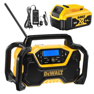 DEWALT DCR029 Radio budowlane 12V 18V 54V XR akumulatorowe XR DAB / FM Bluetooth + zasilacz + aku 5Ah
